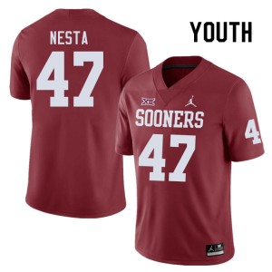 Youth James Nesta Crimson Oklahoma College Football #47 Jersey 724496-870
