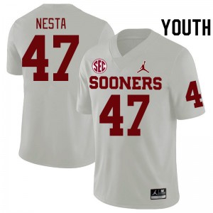 Youth James Nesta White Sooners 2024 SEC Conference College Football #47 Jersey 907852-301