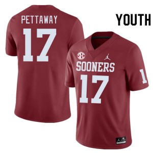 Youth Jaquaize Pettaway Crimson Oklahoma 2024 SEC Conference #17 Jersey 365615-135