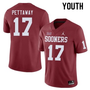 Youth Jaquaize Pettaway Crimson Sooners College Football #17 Jersey 879538-120