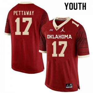 Youth Jaquaize Pettaway Retro Oklahoma Sooners College Football #17 Jersey 553881-823