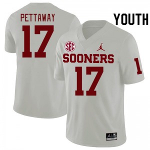Youth Jaquaize Pettaway White OU Sooners 2024 SEC Conference College Football #17 Jersey 239453-246