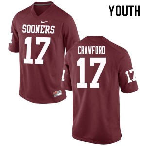 Youth Jaquayln Crawford Crimson OU College Football #17 Jersey 263009-107