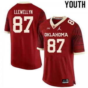 Youth Jason Llewellyn Retro Sooners College Football #87 Jersey 116076-454