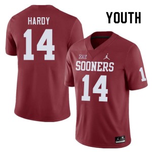 Youth Jaydan Hardy Crimson OU Sooners College Football #14 Jersey 198833-643