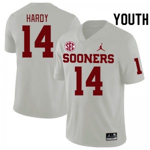 Youth Jaydan Hardy White OU Sooners 2024 SEC Conference College Football #14 Jersey 665377-564
