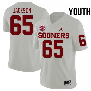 Youth Jayden Jackson White Oklahoma 2024 SEC Conference College Football #65 Jersey 784195-916