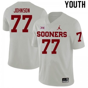 Youth Jeffery Johnson White Sooners College Football #77 Jersey 936926-811