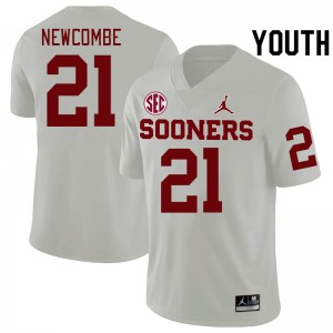 Youth Jeremiah Newcombe White Sooners 2024 SEC Conference College Football #21 Jersey 693652-752