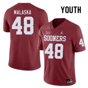 Youth Jocelyn Malaska Crimson OU Sooners College Football #48 Jersey 647355-767