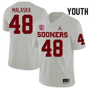 Youth Jocelyn Malaska White OU 2024 SEC Conference College Football #48 Jersey 690525-809