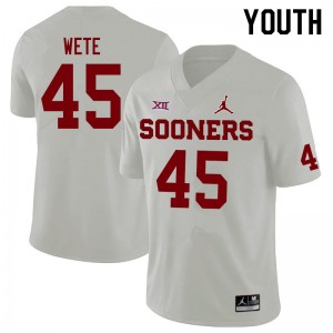 Youth Joseph Wete White OU Jordan Brand College Football #45 Jersey 674388-213