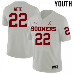 Youth Joseph Wete White Oklahoma Sooners College Football #22 Jersey 925611-280
