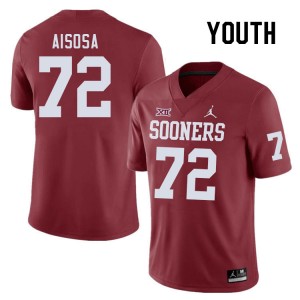 Youth Josh Aisosa Crimson Sooners College Football #72 Jersey 534235-224