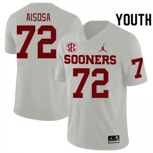 Youth Josh Aisosa White OU Sooners 2024 SEC Conference College Football #72 Jersey 421943-474