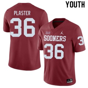 Youth Josh Plaster Crimson Oklahoma Sooners College Football #36 Jersey 663131-913