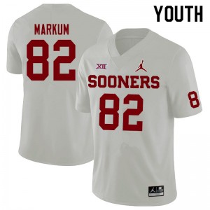Youth Josiah Markum White Oklahoma Jordan Brand College Football #82 Jersey 497379-505