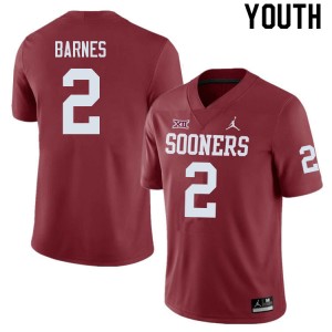 Youth Jovantae Barnes Crimson OU Sooners College Football #2 Jersey 218532-824