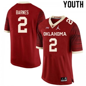 Youth Jovantae Barnes Retro OU Sooners College Football #2 Jersey 774363-441