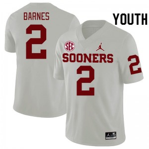 Youth Jovantae Barnes White Sooners 2024 SEC Conference College Football #2 Jersey 337795-340