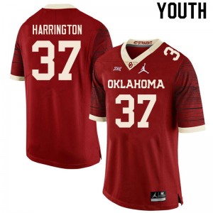 Youth Justin Harrington Retro Oklahoma College Football #37 Jersey 355071-612