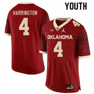 Youth Justin Harrington Retro OU Sooners College Football #4 Jersey 581012-944