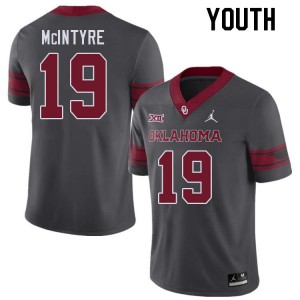 Youth Kade McIntyre Charcoal Oklahoma College Football #19 Jersey 436834-843