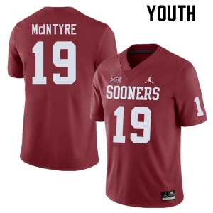 Youth Kade McIntyre Crimson OU College Football #19 Jersey 604148-186