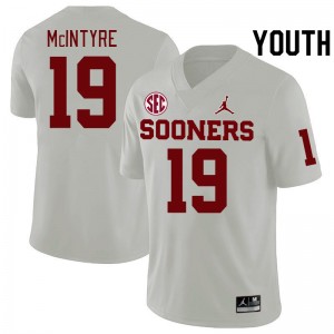 Youth Kade McIntyre White OU 2024 SEC Conference College Football #19 Jersey 814569-841