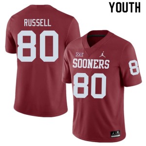 Youth Kayhon Russell Crimson OU College Football #80 Jersey 475626-726