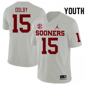 Youth Kendel Dolby White Sooners 2024 SEC Conference College Football #15 Jersey 625148-700
