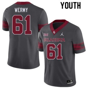 Youth Kenneth Wermy Charcoal Sooners College Football #61 Jersey 895040-262