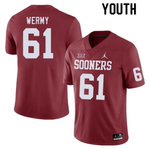 Youth Kenneth Wermy Crimson OU Sooners College Football #61 Jersey 548849-700