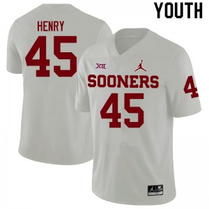 Youth Kevonte Henry White Sooners College Football #45 Jersey 435099-637
