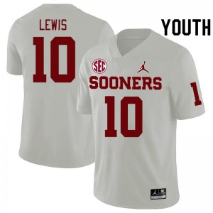 Youth Kip Lewis White Oklahoma 2024 SEC Conference College Football #10 Jersey 452030-902