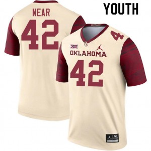 Youth Konnor Near Cream Oklahoma College Football #42 Jersey 663152-633
