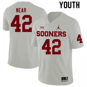 Youth Konnor Near White Oklahoma Sooners College Football #42 Jersey 191027-510