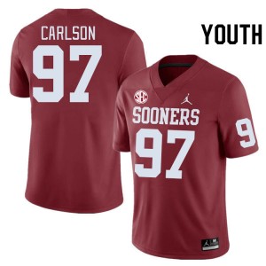 Youth Kyle Carlson Crimson OU 2024 SEC Conference #97 Jersey 537846-475
