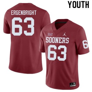 Youth Kyle Ergenbright Crimson Oklahoma Sooners College Football #63 Jersey 664702-430