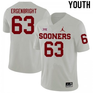 Youth Kyle Ergenbright White Sooners College Football #63 Jersey 144651-226