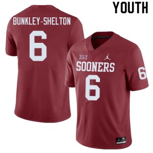 Youth LV Bunkley-Shelton Crimson Oklahoma College Football #6 Jersey 577960-448