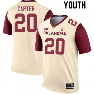 Youth Lewis Carter Cream OU College Football #20 Jersey 952782-970