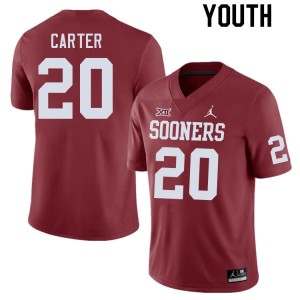 Youth Lewis Carter Crimson OU College Football #20 Jersey 973599-182