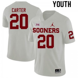 Youth Lewis Carter White Oklahoma Sooners College Football #20 Jersey 209059-482