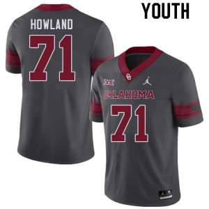 Youth Logan Howland Charcoal OU College Football #71 Jersey 747680-193