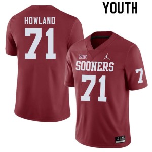 Youth Logan Howland Crimson OU College Football #71 Jersey 230013-609