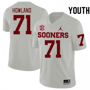 Youth Logan Howland White OU 2024 SEC Conference College Football #71 Jersey 654029-675