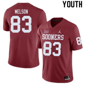 Youth Major Melson Crimson Oklahoma Sooners College Football #83 Jersey 264159-273