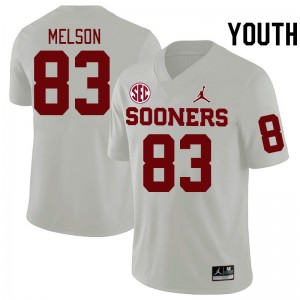 Youth Major Melson White Oklahoma Sooners 2024 SEC Conference College Football #83 Jersey 700216-854