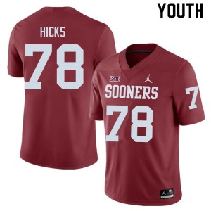 Youth Marcus Hicks Crimson OU Sooners College Football #78 Jersey 542933-834